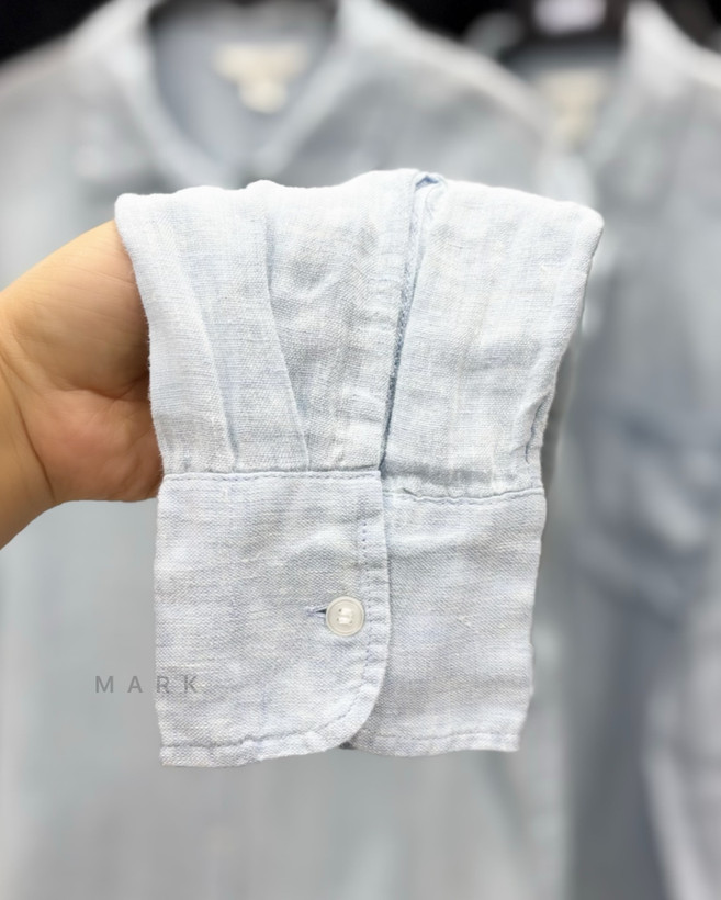 شومیز لینن آبی روشن H&M