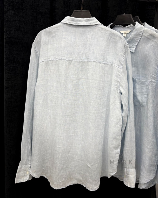 شومیز لینن آبی روشن H&M
