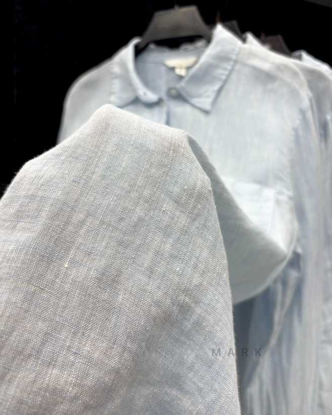 شومیز لینن آبی روشن H&M