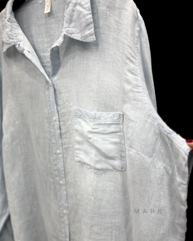 شومیز لینن آبی روشن H&M