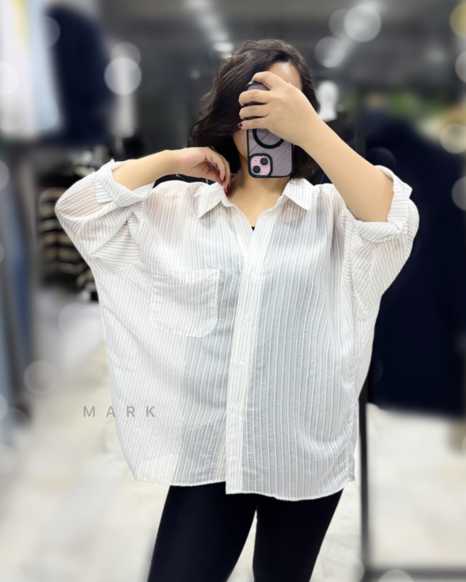 شومیز شیشه ای راه راه ترک PERRY NEW